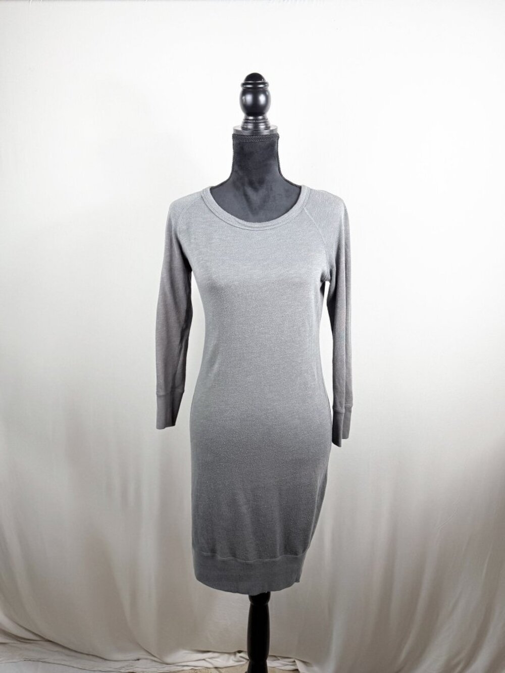 James Perse Scoop-Neck Long-Sleeve Knit Dress Heather Grey (Size 1 / S)
